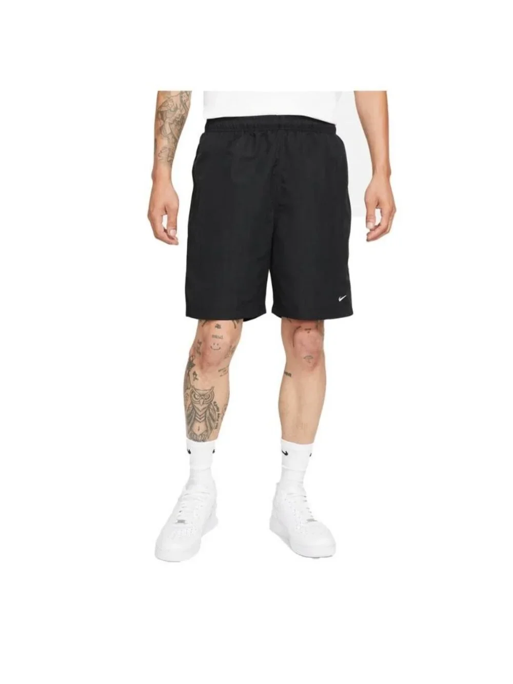 Nike NGR Solo Swoosh Black Athletic Shorts Mens Medium Drawstring Elastic Waist